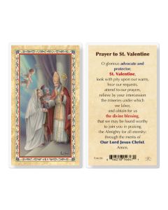 St Valentine Day Laminated Holy Card. Inc. of 25