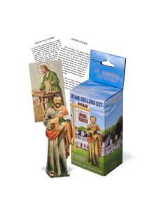 4" Hand Painted Saint Joseph the Worker Home Seller Kit-P65
