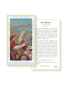 Saint Alphonsus Holy Card with The Arthritis Saint Prayer
