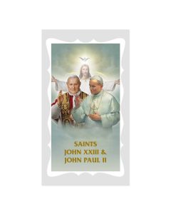 Saints John XXIII and John Paul II Holy Card 