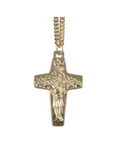 1 5/8" POPE FRANCIS PASTORAL GOLD PLATED ON 24" CHAIN. BOXED