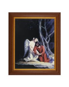 10 1/2" x 12 1/2" Walnut Finish Beveled Frame with 8" x 10" Bloch: Agony in the Garden Textured Art