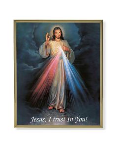 8" x 10" Gold Plaque Frame with a Divine Mercy Print