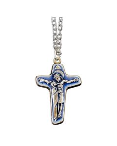 Rhodium Miraculous Medal Pendant on a 18" Chain, Carded