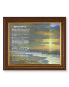 10 1/2" x 12 1/2" Walnut Finish Beveled Frame with 8" x 10" Footprints Textured Art