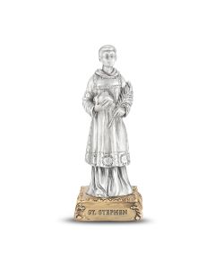 4 1/2" Pewter Saint Stephen Statue, Gift Boxed-P65