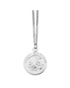 1" Pewter Round Holy Baptism pendant on a 16" Chain, Boxed