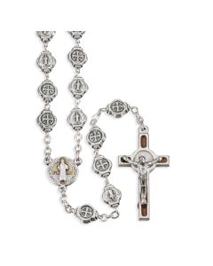 St. Benedict Medal Bead Epoxied Rosary, Boxed