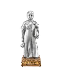 4 1/2" Pewter Saint Anthony Mary Claret Statue, Gift Boxed-P65