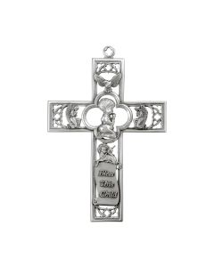 6" x 4 1/4" Cathedral Touch Cross with Praying Boy in Genuine Pewter