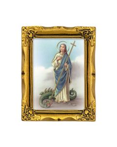 3" x 2" Antique Gold Frame with Saint Martha Print-P65