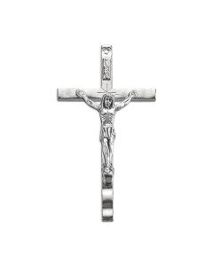 2" Hammered Silver Plated Crucifix