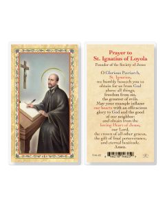 St Ignatius Loyola Laminated Holy Card. Inc. of 25