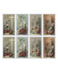 Assorted Christ with Cross Eight-Up Micro Perforated Holy Cards