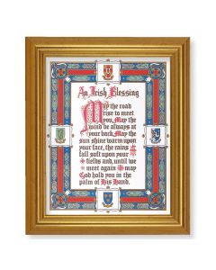 10" x 12" Gold Leaf Finish Beveled Frame with 8" x 10" Irish Blessing Textured Art
