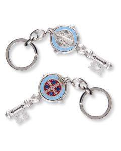 Saint Benedict Epoxied Medal Key, Keychain