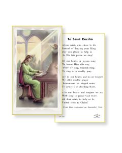 Saint Cecilia Holy Card 