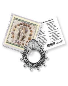 Ave Maria Rosary Ring with Prayer Card -P65