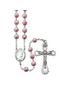 6mm Pink Lava Bead Rosary
