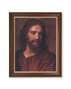 13 1/2" x 16 9/16" Walnut Finished Frame with 11" x 14" Hofmann: Christ at 33 Textured Art