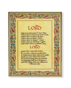 11" x 14" Gold Plaque Frame with a Saint Francis the Peace Prayer Print