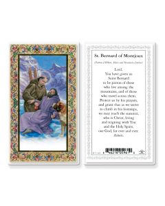 Saint Bernard - Skiers Laminated Holy Card