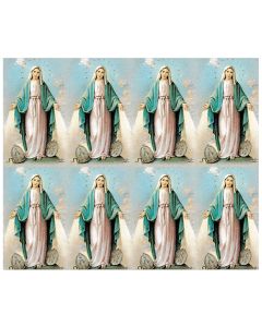 Our Lady of Grace with a Medal Eight-Up Micro Perforated Holy Cards