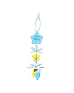 God Bless Baby Boy Plaque - Blue