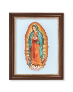 13 1/2" x 16 9/16" Walnut Finished Frame with 11" x 14" Our Lady of Guadalupe Textured Art