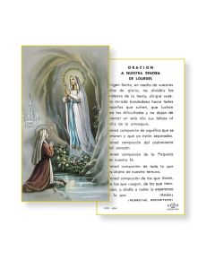Our Lady of Lourdes Holy Card in Spanish