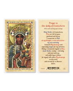Prayer to Our Lady of Czestochowa Laminated Holy Card. Inc. of 25