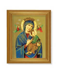 10" x 12" Gold Leaf Finish Beveled Frame with 8" x 10" Our Lady of Perpetual Help Textured Art