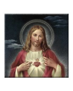 Sacred Heart 15 cm x 15cm Ceramic Tile with Varnish Effects Boxed
