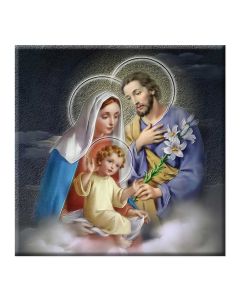 Holy Family 15 cm x 15cm Ceramic Tile with Varnish Effects Boxed 