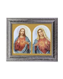 10 1/2" x 12 1/2" Grey Oak Finish Frame with an 8" x 10" The Sacred Hearts Print