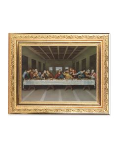 8 1/4" x 10 1/4" Gold Ornate Frame with a 6" x 8" Da Vinci: The Last Supper Print