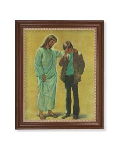 13 1/2" x 16 9/16" Walnut Finished Frame with 11" x 14" Desoto: The Pardoning Textured Art