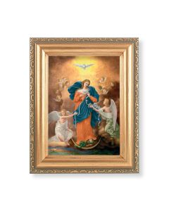 5.5" x 7" Antique Gold Frame with an Our Lady Untier of Knots Print