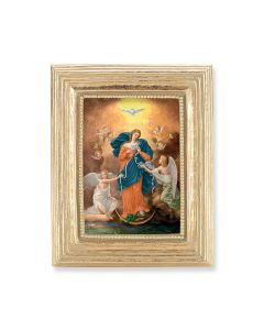 3 3/4" x 4 1/2" Gold Frame with a Our Lady Untier of Knots Print-P65