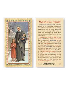 Prayer to St. Vincent De Paul Laminated Holy Card. Inc. of 25