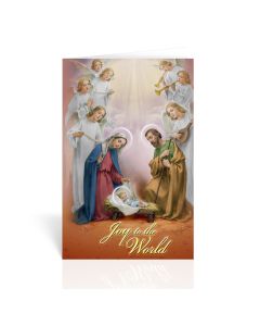 Holy Family in Manger with Seven Angels Christmas Greeting Cards Boxed