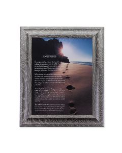 10 1/2" x 12 1/2" Grey Oak Finish Frame with an 8" x 10" Footprints Print