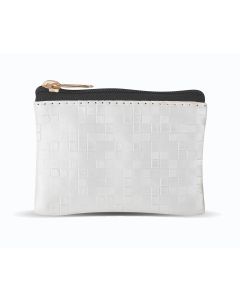 White Mosaic Patterned Rosary Pouch