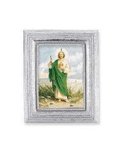 3 3/4" x 4 1/2" Silver Frame with a Saint Jude Print-P65
