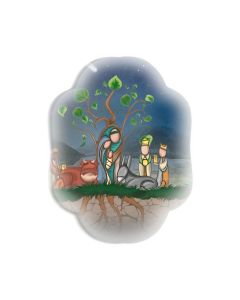 Magnetic Resin Statuette of the Adoration of the Magi Folk Art Scene 