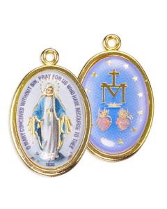 1" Miraculous Gold Finish Picture Medal