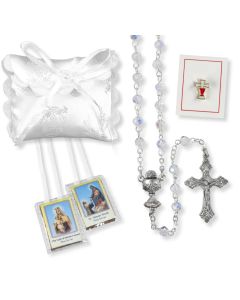 5mm Crystal Bead Rosary Girls First Communion Set