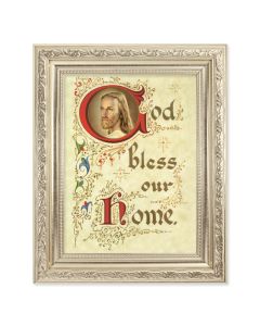 8.25" x 10.25" Silver Ornate Frame with a 6" x 8" A House Blessing Print