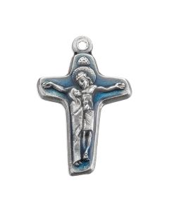 7/8" Mother of Sorrows Cross with Blue Epoxy