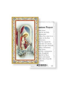 Communion with Girl Holy Card